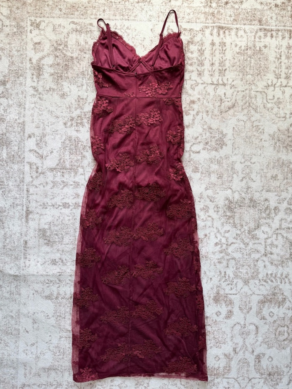 Fashion Nova Burgundy Lace Dress - Picture 6 of 8